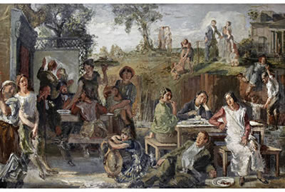 The restaurant garden by Rodney Joseph Burn - Auction record, sale price, and art valuation. Compare with similar artists and explore comparable artworks.