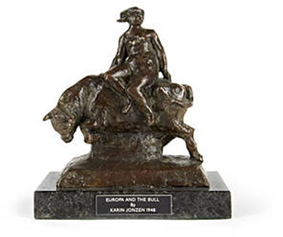 Europa and the bull by Karin Jonzen - Auction record, sale price, and art valuation. Compare with similar artists and explore comparable artworks.
