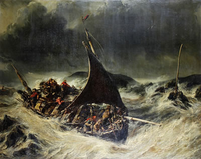 Caught in the Storm by Eugene Gabriel Louis Isabey - Auction record, sale price, and art valuation. Compare with similar artists and explore comparable artworks.