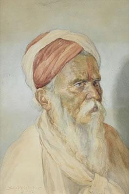 An elderly bearded man