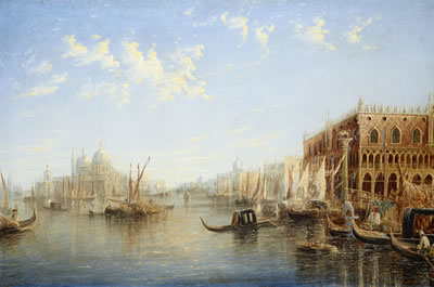 Sample artwork by Francis Moltino (1818 - 1874), known for landscape and coastal scene painting - View similar artists and auction records