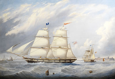 The Welcome in two positions off Tynemouth