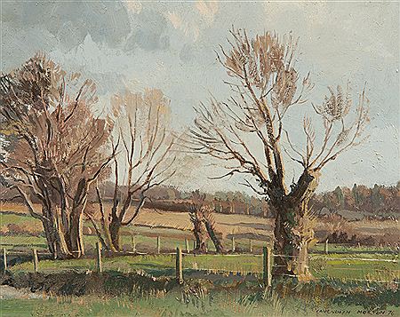"Trees by a brook, Earl Stonham"