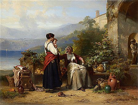 An Italian family on a terrace
