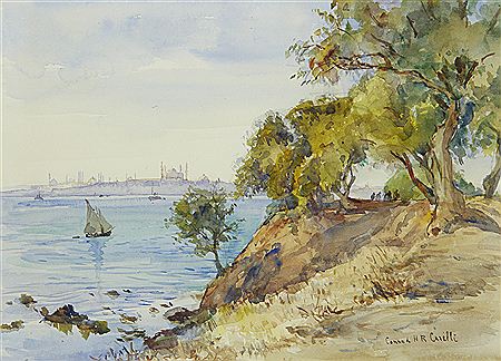 Istanbul from Iskudar by Conrad Hector Rafaele Carelli - Auction record, sale price, and art valuation. Compare with similar artists and explore comparable artworks.