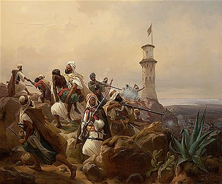 Defending a hill fortification, Morocco