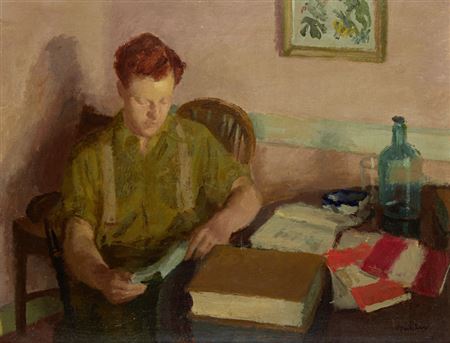 Soldier reading