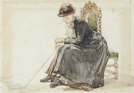Study of a seated lady by Augustus Allebe - Auction record, sale price, and art valuation. Compare with similar artists and explore comparable artworks.
