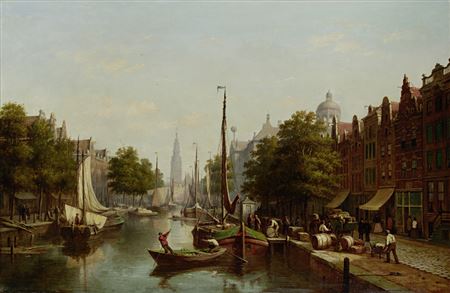 View of a canal in Amsterdam