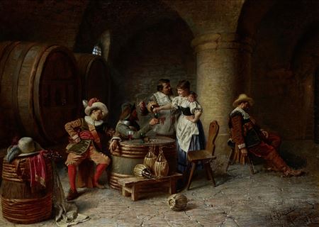 Cavaliers merrymaking by Alois Binder - Auction record, sale price, and art valuation. Compare with similar artists and explore comparable artworks.
