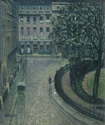 Fitzroy Square from Sickert's old studio by Derwent Lees - Auction record, sale price, and art valuation. Compare with similar artists and explore comparable artworks.