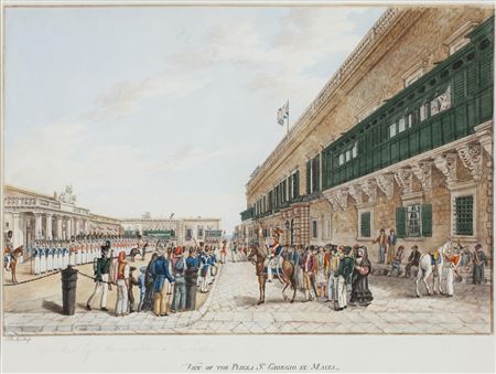 View of the Piazza St Giorgio, Malta