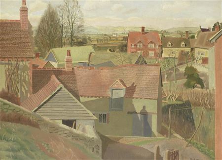 Garsington Roofs by Gilbert Spencer - Auction record, sale price, and art valuation. Compare with similar artists and explore comparable artworks.
