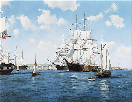 Boston Harbour by James Joseph Brereton - Auction record, sale price, and art valuation. Compare with similar artists and explore comparable artworks.