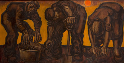 Potato pickers by Colin Moss - Auction record, sale price, and art valuation. Compare with similar artists and explore comparable artworks.