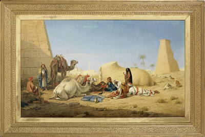 Bedouin resting amongst ruins
