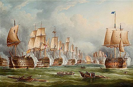 The Battle of Trafalgar by William Barnett Spencer - Auction record, sale price, and art valuation. Compare with similar artists and explore comparable artworks.