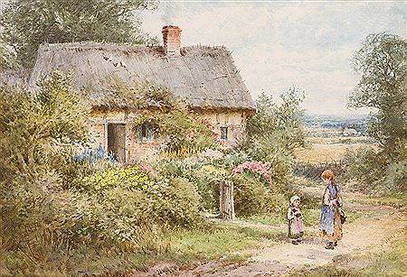 Young children by the cottage gate by Henry John Sylvester Stannard - Auction record, sale price, and art valuation. Compare with similar artists and explore comparable artworks.