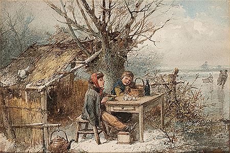 Children in a snowy landscape