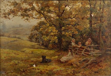 Children at rest on the edge of a wood by Harold Joseph Swanwick - Auction record, sale price, and art valuation. Compare with similar artists and explore comparable artworks.