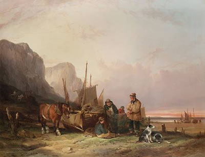 Mending the nets by William Shayer I - Auction record, sale price, and art valuation. Compare with similar artists and explore comparable artworks.