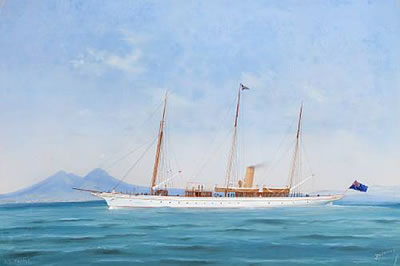 S.Y.'Thistle' in the Bay of Naples (a pair)