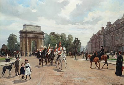 Life Guards passing Hyde Park Corner