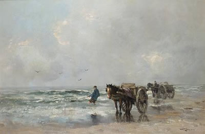 Sample artwork by Willem George Frederick Jansen (1871 - 1949), known for landscape, beach scene, and cityscape painting - View similar artists and auction records