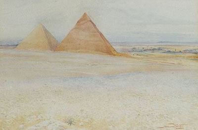 The Great pyramids of Khufu and Khafre at Giza, Egypt