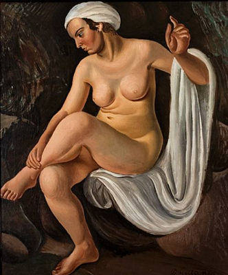 Seated nude/ La Bagneuse by Demetrios Galanis - Auction record, sale price, and art valuation. Compare with similar artists and explore comparable artworks.