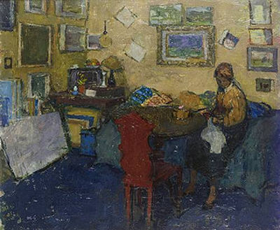 Interior At Elm Park Gardens by Margaret Green - Auction record, sale price, and art valuation. Compare with similar artists and explore comparable artworks.