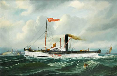 The paddle steamer 'Electric' off Tynemouth