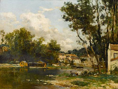 Washerwomen beside the Loing at Moret