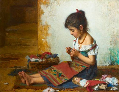 The little seamstress by Alexej Alexejewitsch Harlamoff - Auction record, sale price, and art valuation. Compare with similar artists and explore comparable artworks.