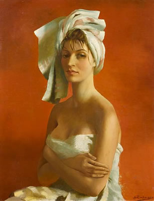 Portrait of a bathed lady