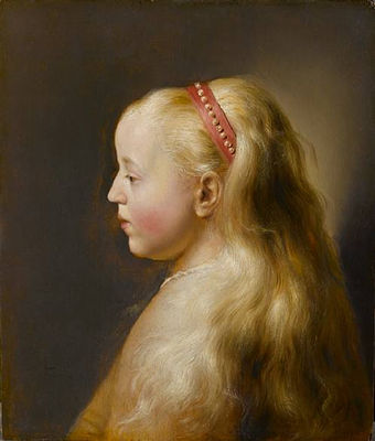 Portrait of a young girl, bust-length, in profile