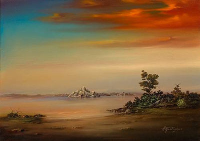 Sunset landscape by Theodoros Pantaleon - Auction record, sale price, and art valuation. Compare with similar artists and explore comparable artworks.
