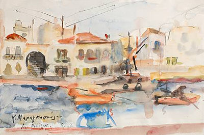 View of Aghios Nikolaos, Crete by Koula Marangopoulou - Auction record, sale price, and art valuation. Compare with similar artists and explore comparable artworks.