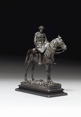 'Looking North' - A bronze equestrian figure of Cecil Rhodes