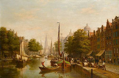 Canal scene, Amsterdam by Andries Scheerboom - Auction record, sale price, and art valuation. Compare with similar artists and explore comparable artworks.