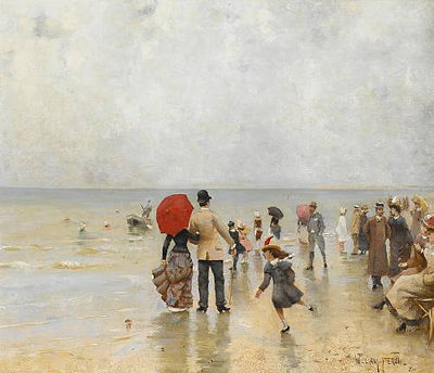 The red umbrella by William Feron - Auction record, sale price, and art valuation. Compare with similar artists and explore comparable artworks.