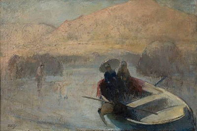 Ladies in a rowing boat