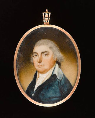 A Gentleman, wearing dark blue coat, white waistcoat