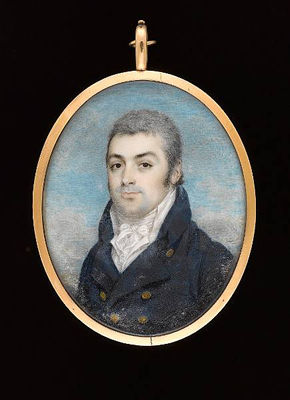 A Gentleman, wearing blue coat with gold buttons, white waistcoat