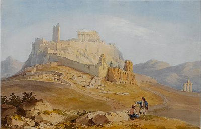 Sample artwork by William Page (1794 - 1872), known for european landscape paintings, castles, ruins - View similar artists and auction records