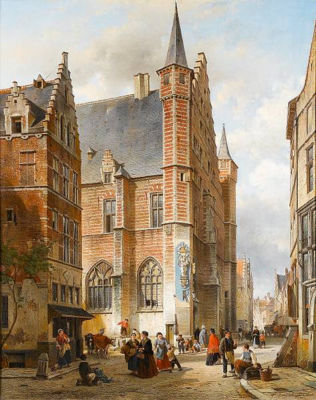 Sample artwork by Jan Michael Ruyten (1813 - 1881), known for cityscapes, genre scenes, and landscapes - View similar artists and auction records