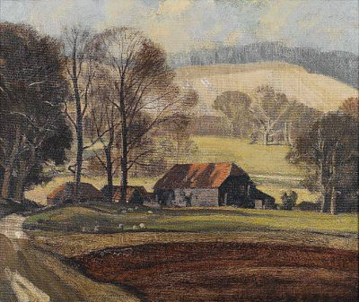 The Valley Farm by Rowland Hilder - Auction record, sale price, and art valuation. Compare with similar artists and explore comparable artworks.