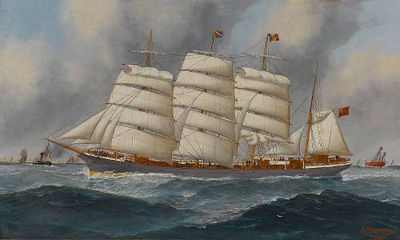 The four-masted barque 'Comlibank' in the Channel by John Mohrmann - Auction record, sale price, and art valuation. Compare with similar artists and explore comparable artworks.