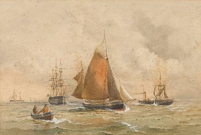 Sample artwork by William Edward Atkins (1842 - 1910), known for seascape painting - View similar artists and auction records