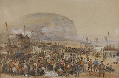 Herring season, on the beach at Hastings